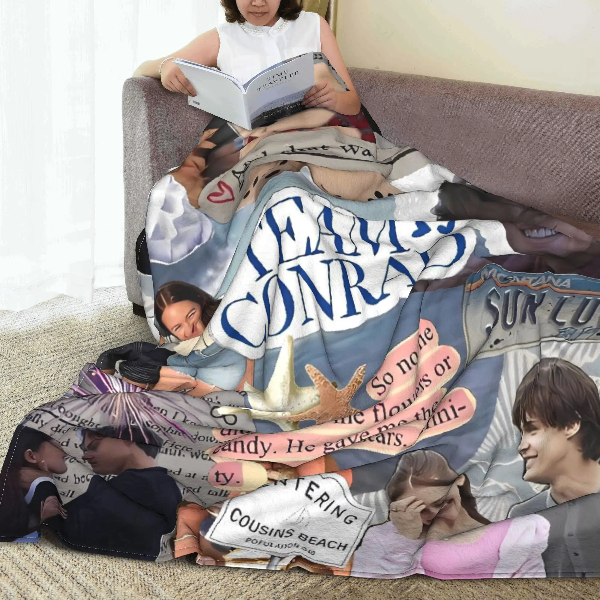 كوزينز فريق الشاطئ كونراد الصيف تحولت بطانية قطيفة جميلة صبي فتاة للأريكة كرسي سوبر دافئ جودة مخصصة المفرش