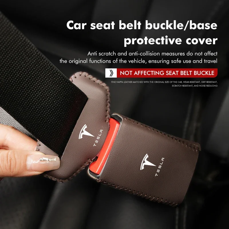 Car Seat Belt Buckle Anti-scratch Protector Cover Universal For Tesla Model 3 S X Y Roadster