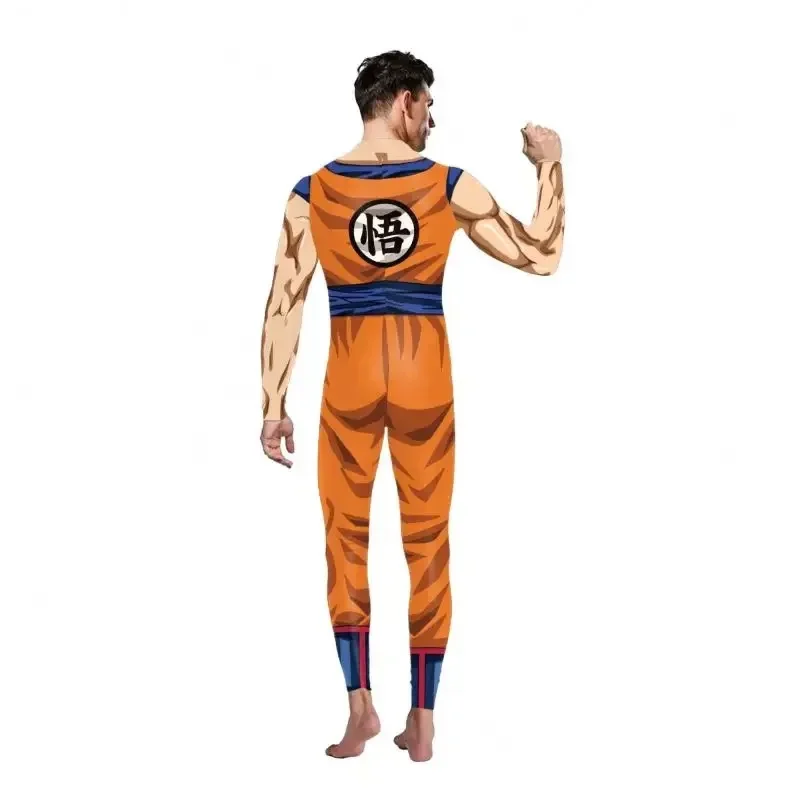 Anime Printing Fancy Outfit Long Sleeve Cosplay Adult Costume Catsuits Muscle Mens Bodysuit Tight Zentai Jumpsuit # 1 # W.
