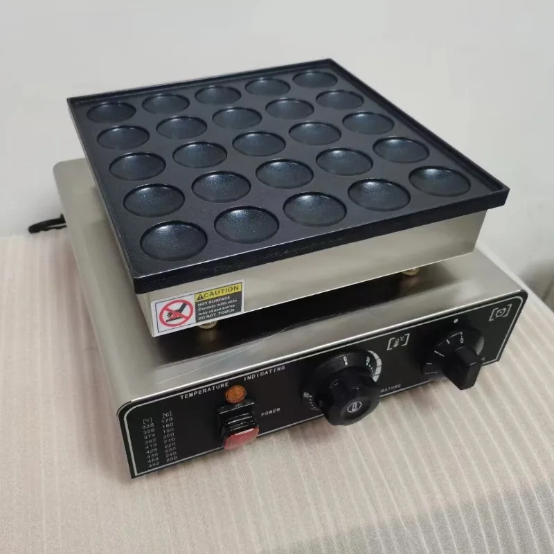 Electric Non-stick Mini Round Pancake Baker 25 Hole Options Commercial Snack Baking Equipment