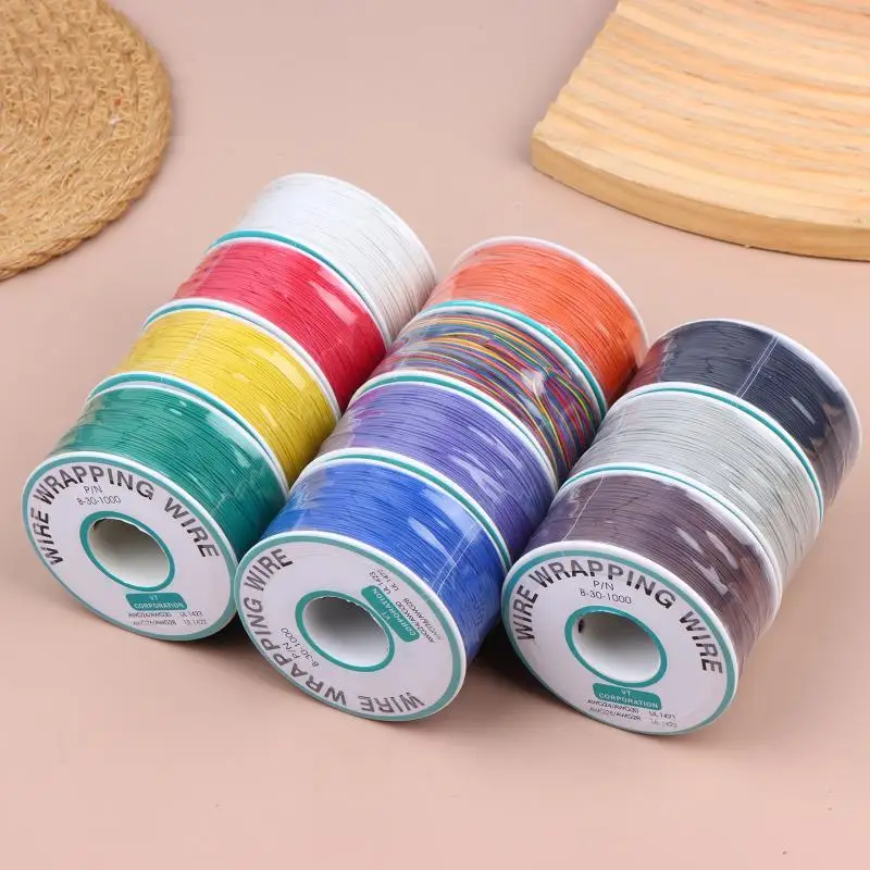 11 Colors 250M 30AWG Wire Wrapping Wire B-30-1000 UL1423 Tinned Copper Solid PVC Jumper Insulation Cable Ok Wire