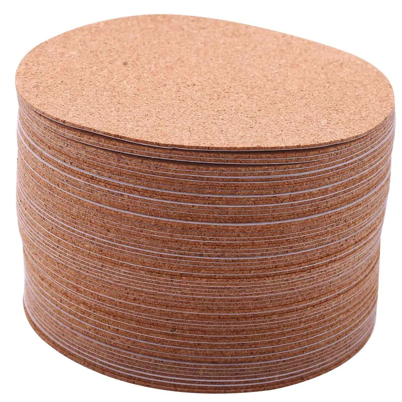 Self-Adhesive Cork Coasters,Cork Mats Cork Backing Sheets For Coasters And DIY Crafts Supplies (60 Pcs, Round)