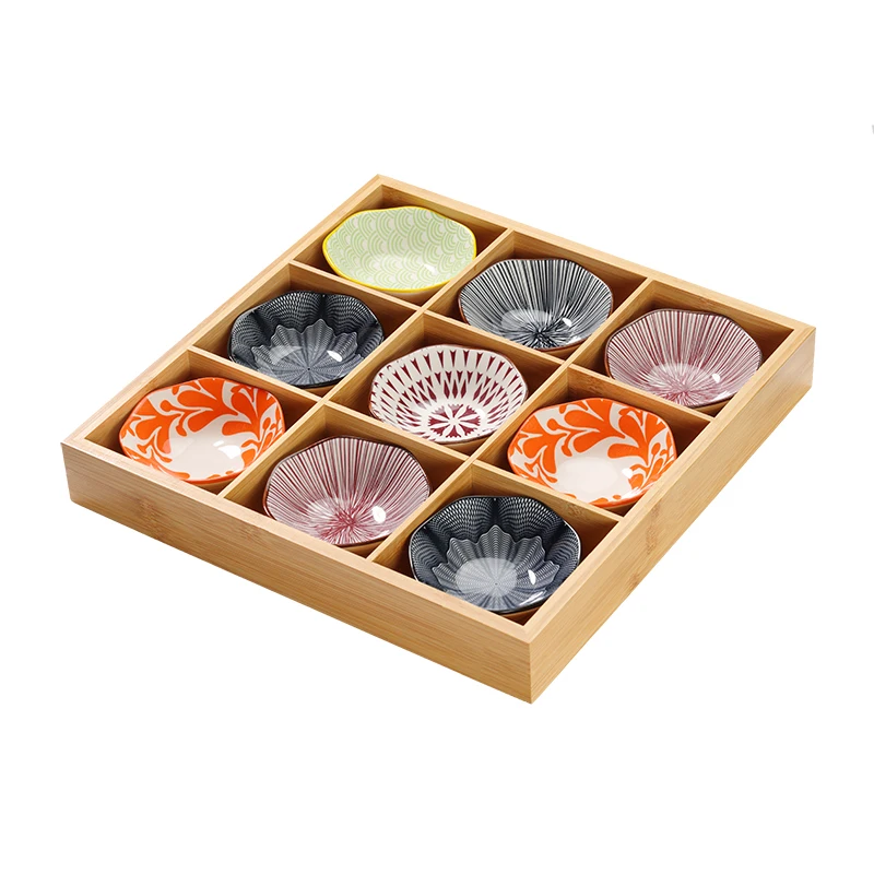 Jiugongge Tray Tableware Hot Pot Side Dishes Plate Platter Barbecue Plate Enclosure Furnace Tuck Box Snack Dried Fruit Plate