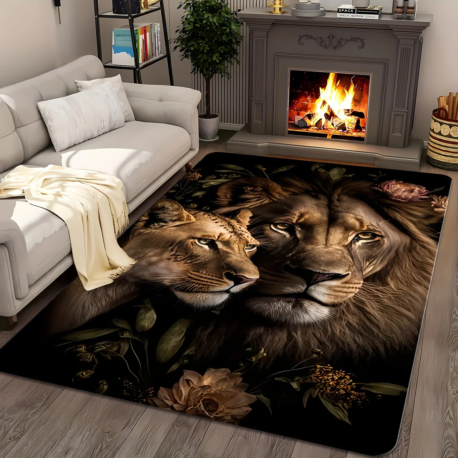 Majestic Lion Creative Area Ru - Home Textiles Rug ulasan dan harga