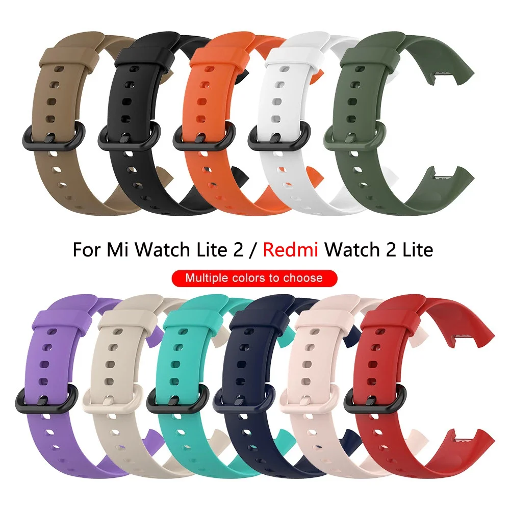 Silicone Strap For Xiaomi Mi Watch Lite 2 Watchbands Watch Strap For Redmi Watch 2 Lite Strap Bracelet With Protector Case