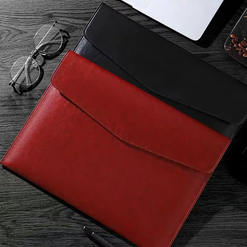 A4 PU レザースナップ開閉ドキュメントオーガナイザー文具防塵ビジネスオフィス軽量大容量ファイルフォルダー