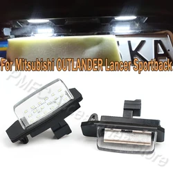 2Pcs LED Error Free License Number Plate Light Lamps For Mitsubishi Outlander mk2 mk3 Lancer Eclipse 3 4 Cross Galant Xpander