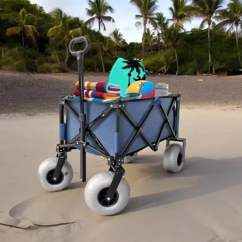 

【2026】2025 electric wagon beach Outdoor Garden Wagon Camping Beach Cart With Balloon Wheels