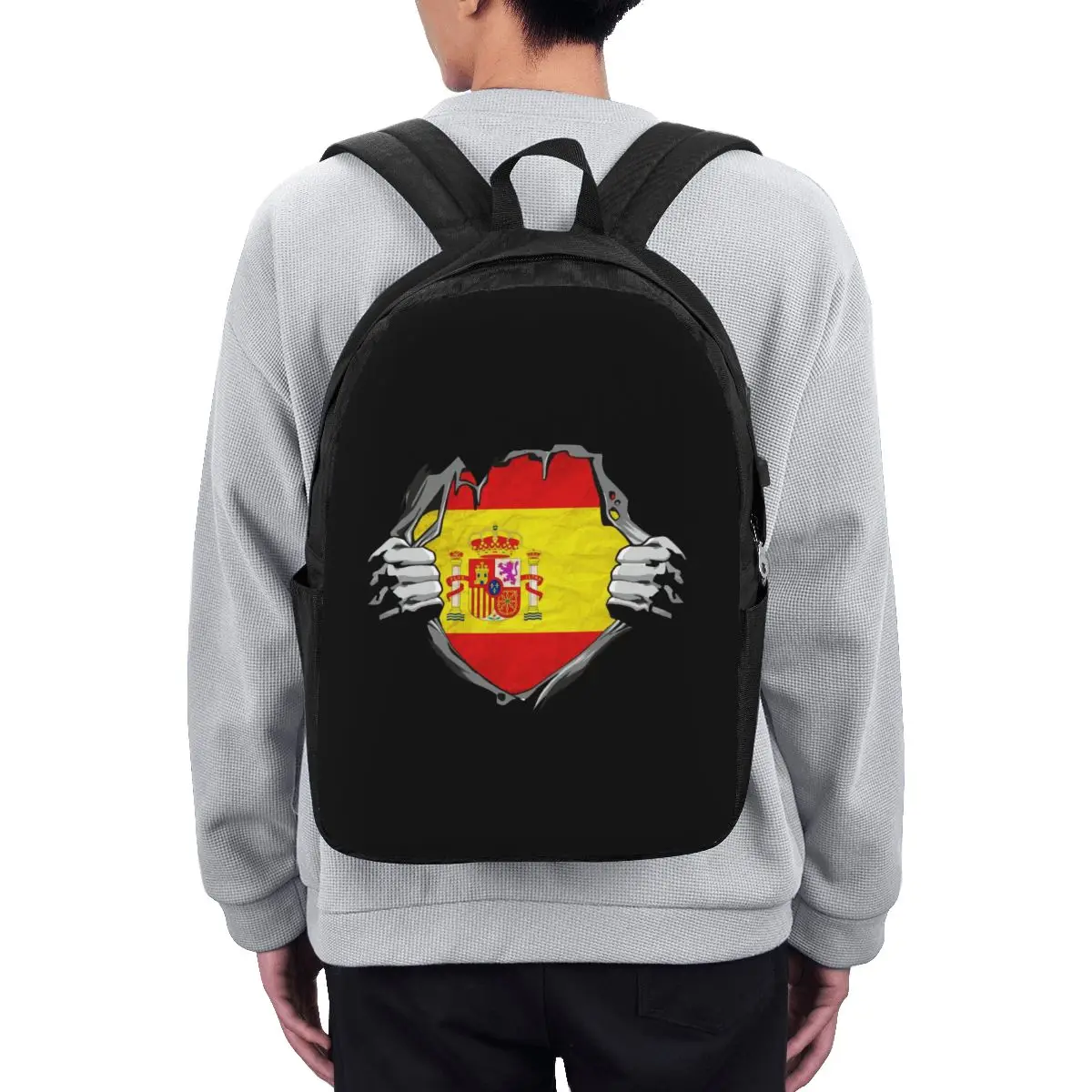 

Flag Of Spain Backpack Travel Notebook Bag Computer College Student School Bag Laptop Shoulder Bags for Men Women