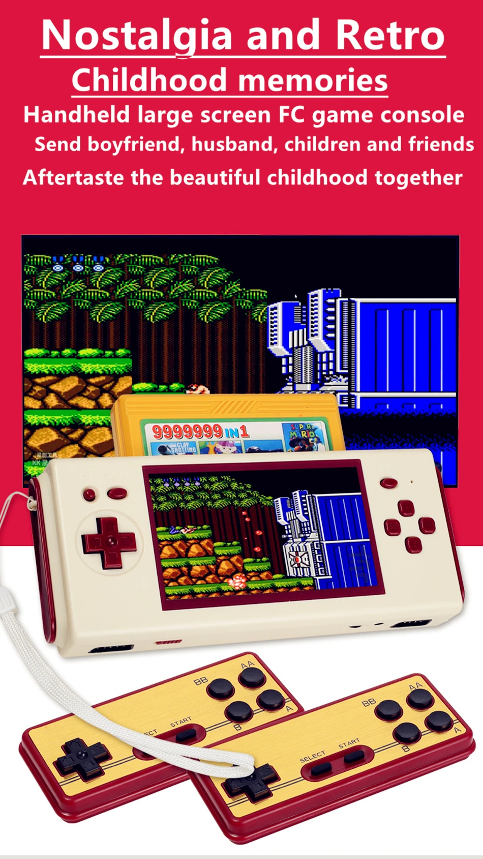 新しい HG-938 携帯ゲーム機ノスタルジックな 4.3 インチ HD 大画面 FC