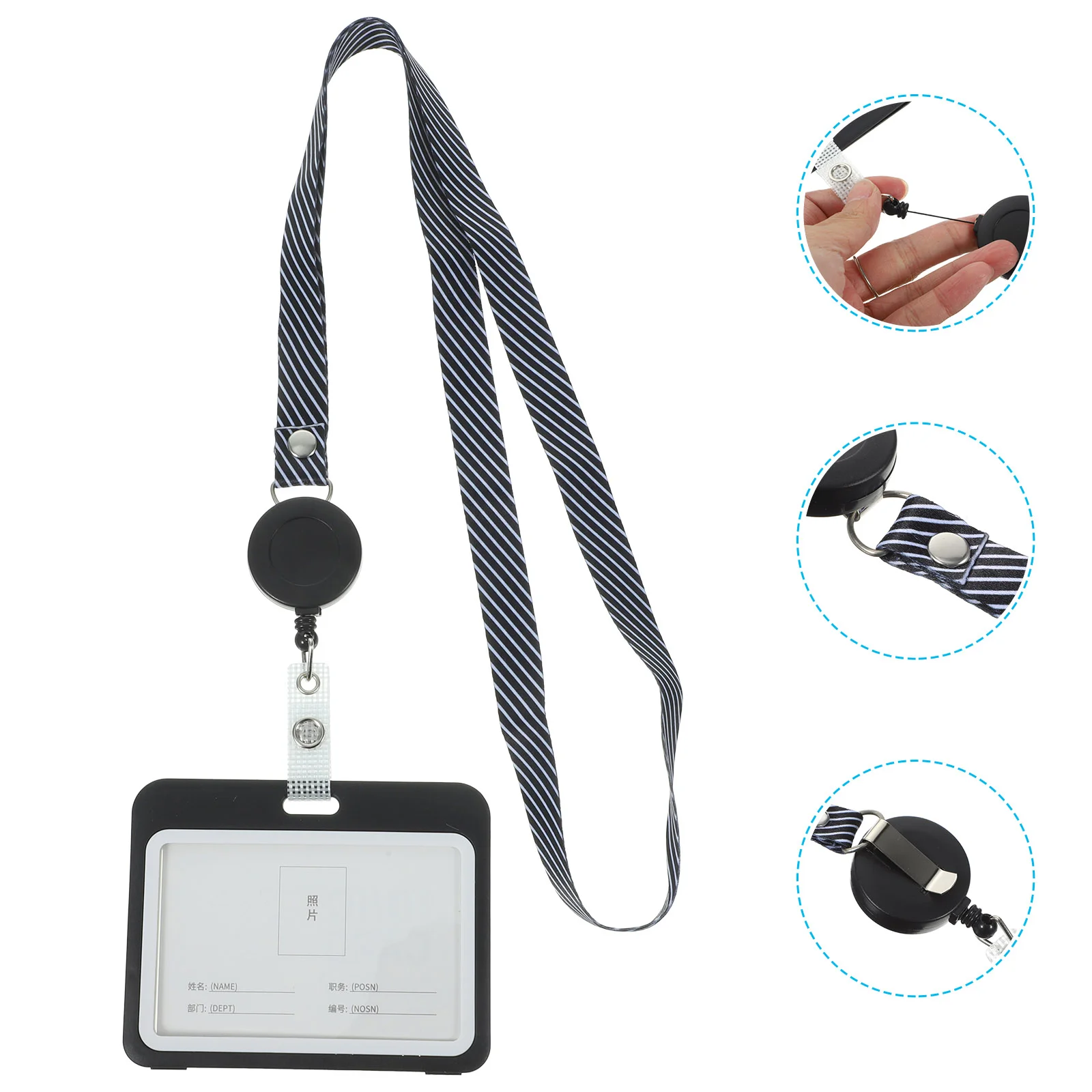 

2 Pcs Easy to Pull Telescopic Hanging Badge Holder Sleeve Name Sleeves Lanyard Retractable Pvc Card