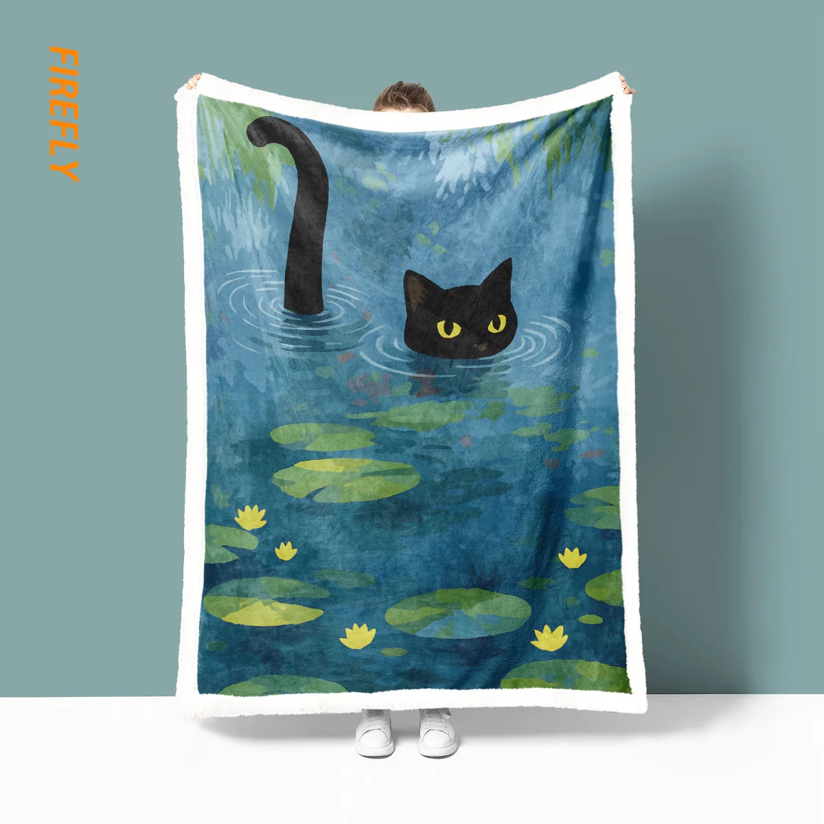 

1pc Cartoon Cat Print Thickened Imitation Lamb Wool Print Multi Size Living Room Sofa Carpet Soft Comfortable Machine Washable
