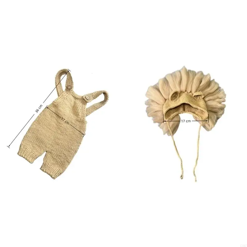 Newborns Photography Essential Knit Suspenders Pants Breathable Fabric Simple 4XBC