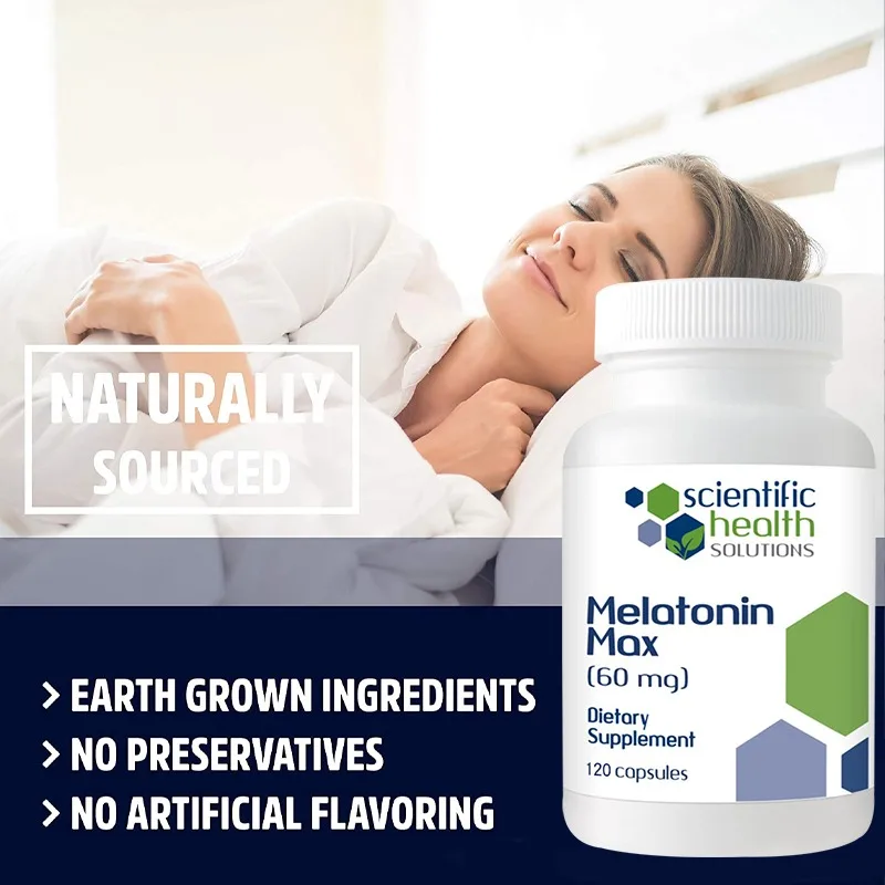 Melatonin 60 Mg | High Dose, Easy-to-Swallow Capsules | Vegetarian, Non-GMO, Gluten-Free |