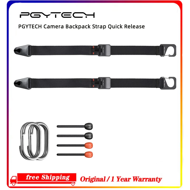 Clip‑On Quick Release Camera Strap for Backpack, PGYTECH 90kg UHMWPE Hands‑Free Design for DSLR Mirrorless Hiking Travel