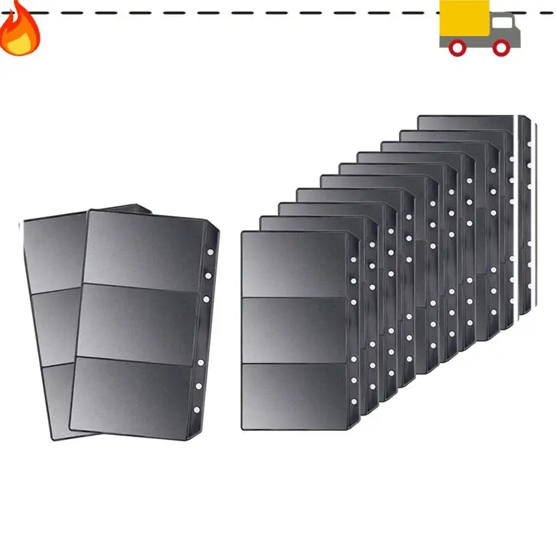 

Discount-PVC For Cash Envelopes Black A6 Binder Pockets 12Pcs Reusable Budget Money Zipper Pouch For Cash Storage 3 Grid