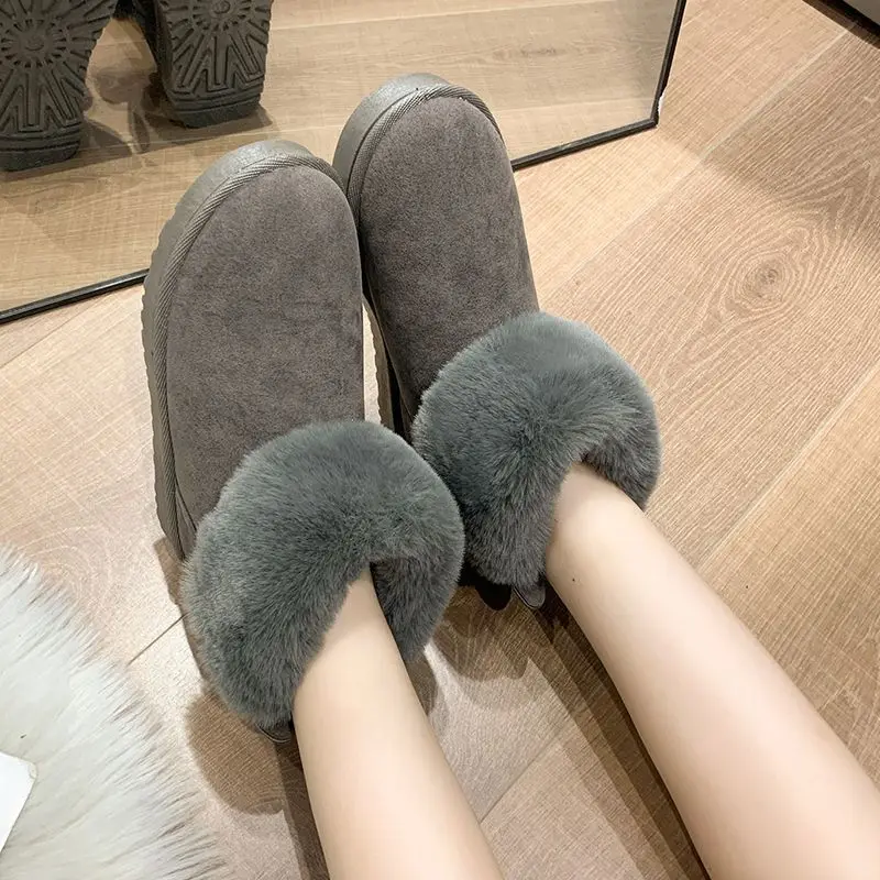 

Ankle Chunky Women's Snow Boots Korean Style Round Toe Winter 2025 Novelty New In Rock Waterproof Non Slip Trend Ladies Shoes