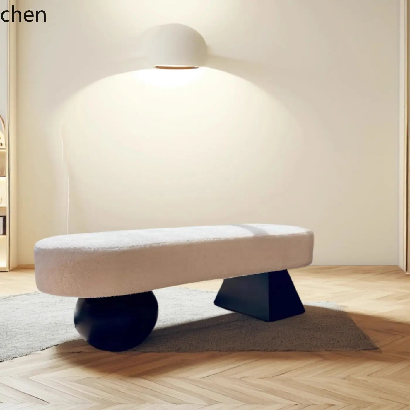 CZ Vintage Style Shoe Changing Stool Furniture Entryway Sofa Stool Wooden American Style Long Low Stool