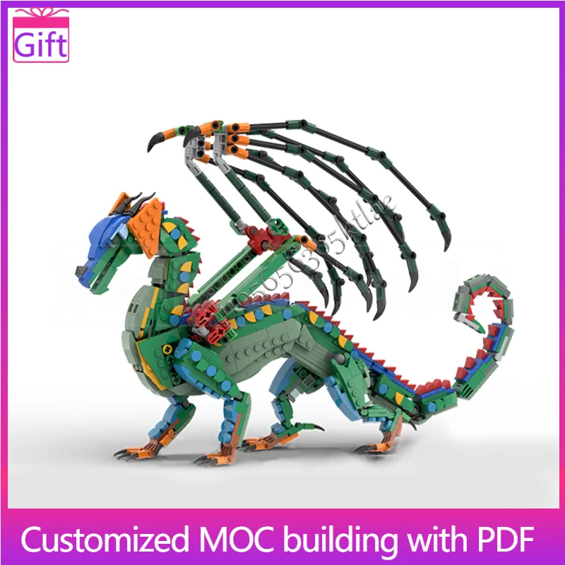 

1037 шт. Moc Fantasy красочная модель дракона строительные блоки DIY креативная сборка кирпичи игрушки для детей коллекционные рождественские подарки
