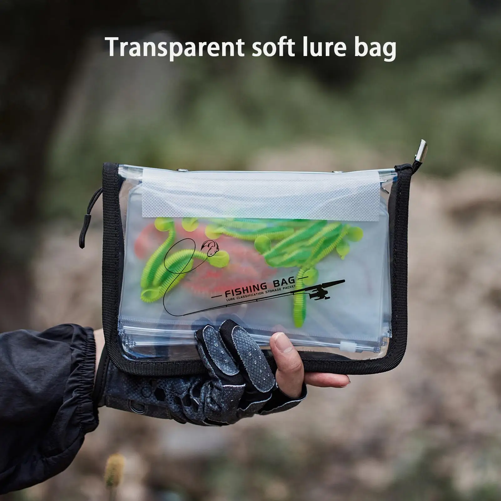Waterproof PVC Fishing Lure Bag Transparent Tackle Storage Case Clear Fake Bait Organizer Pouch for Lures Hooks Accessories view 4