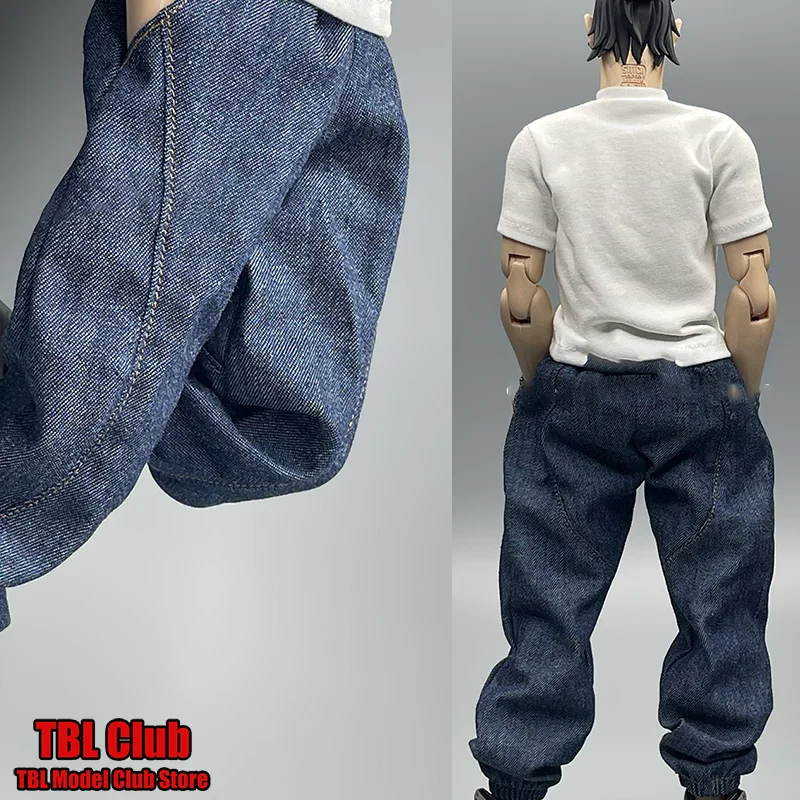 

В наличии, масштаб 1/6, модные джинсы, мешковатые брюки с манжетами на шнурке, мужская одежда для 12-дюймовой фигурки солдата CROWDHTOYS