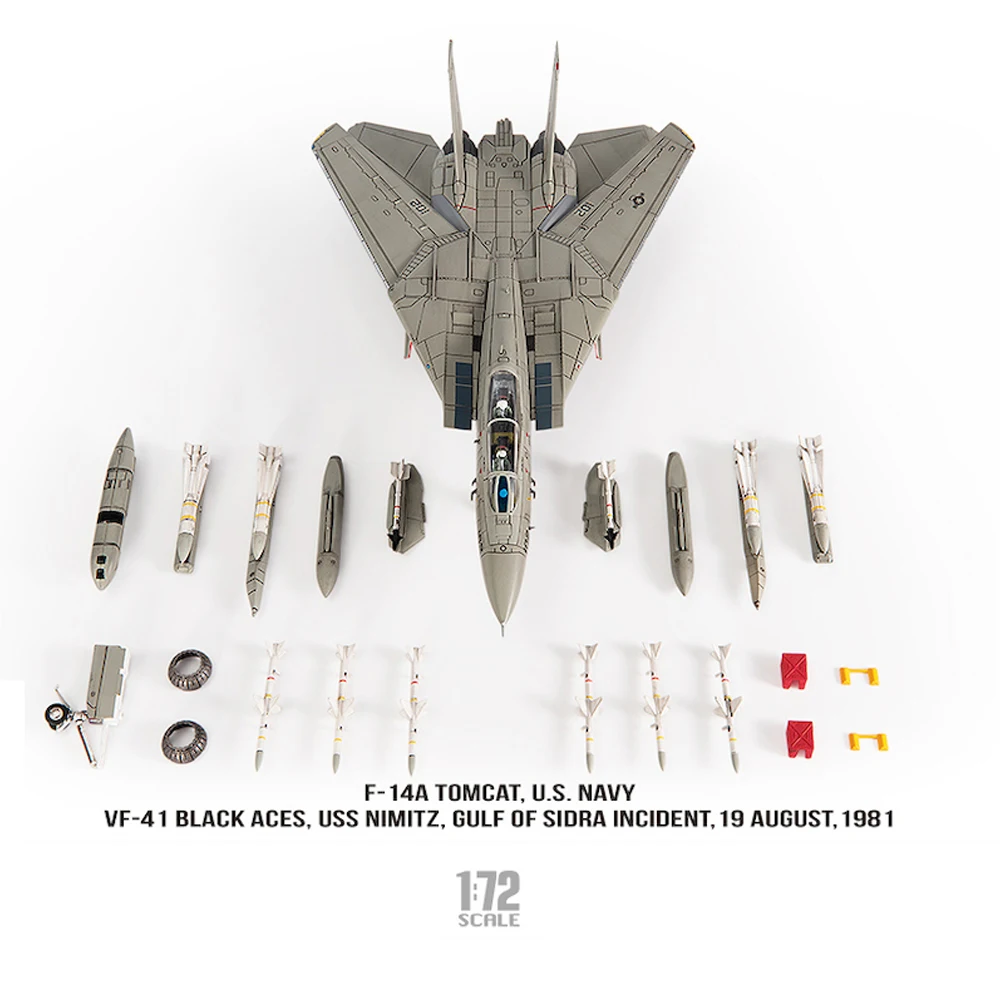 

JCW1/72 US F-14A F14 fighter model VF-41 Squadron 1981 (old version) (variable sweep wing angle) alloy finished model