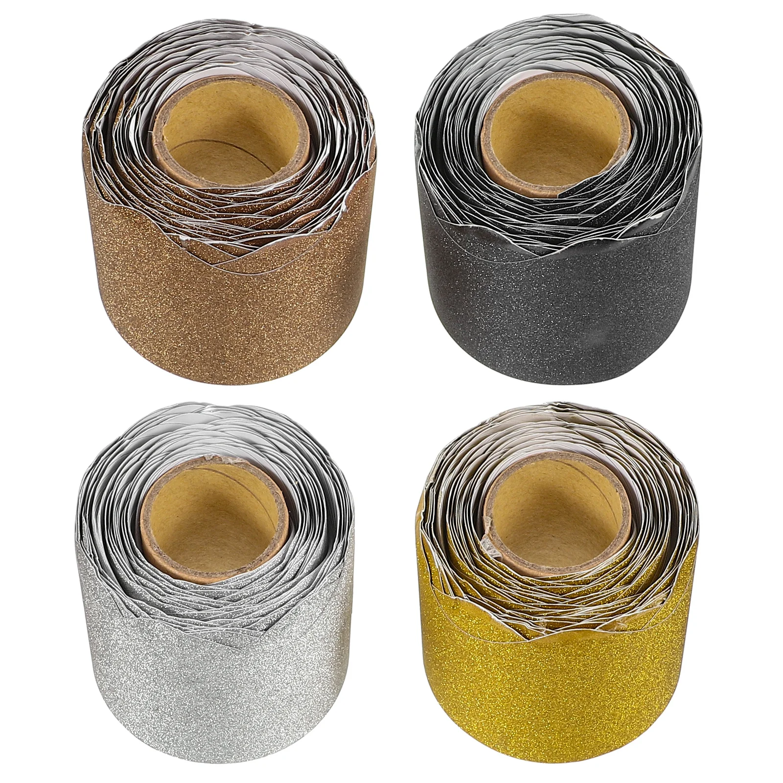 

4 Rolls Decorative Bulletin Boards Border Trim for Classroom Bulltin Decoration Christmas