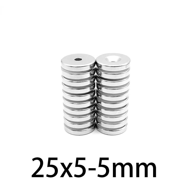 25x5-5mm Round Powerful Magnetic Magnet 25x5-5 Strong Disc Magnets For Fridge DIY Building Scientific Craft Education 25*5-5
