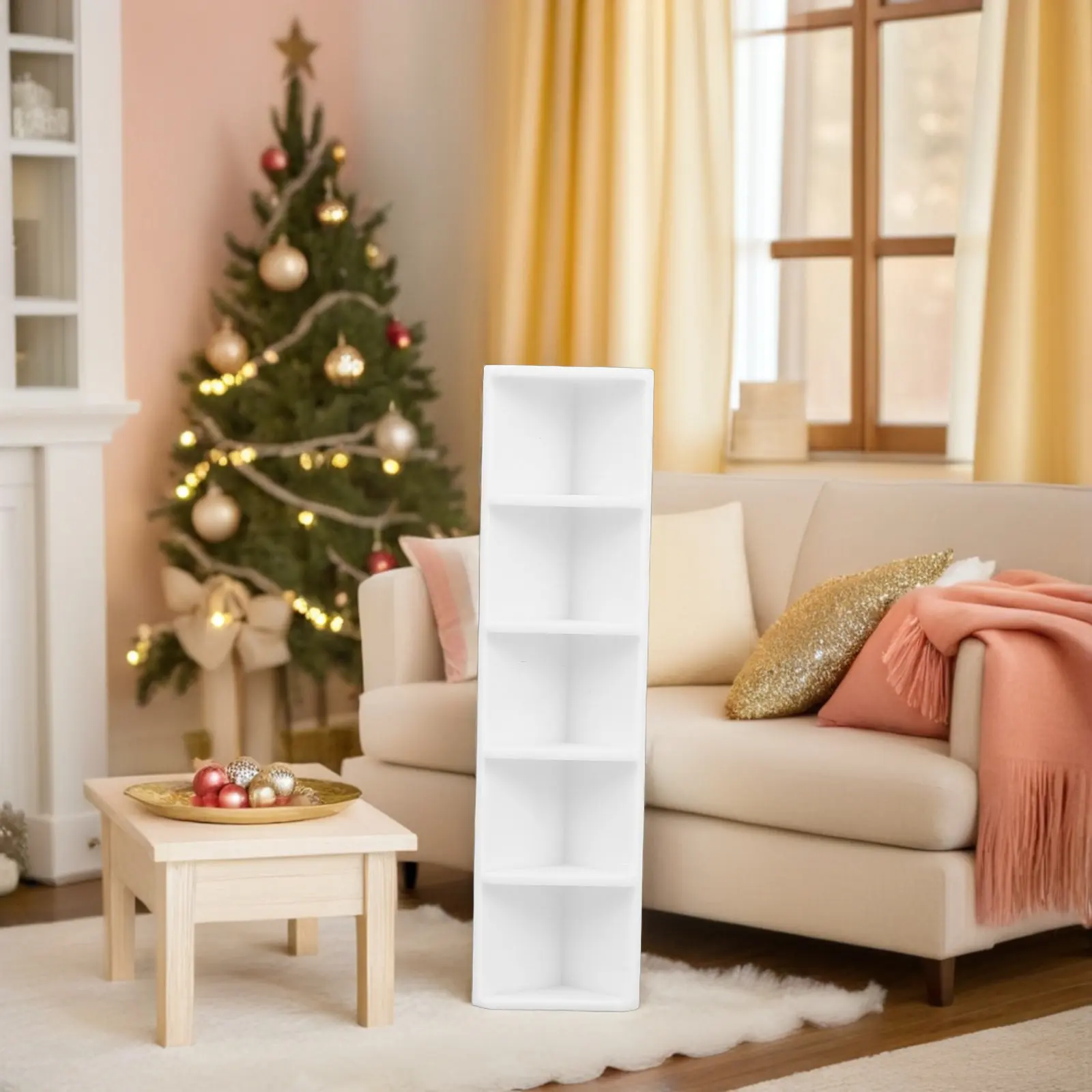 

2Pcs Miniature Corner Cabinet 1:12 Multi-Tier Living Room Storage Shelf Triangular Display Unit Dollhouse Furniture China