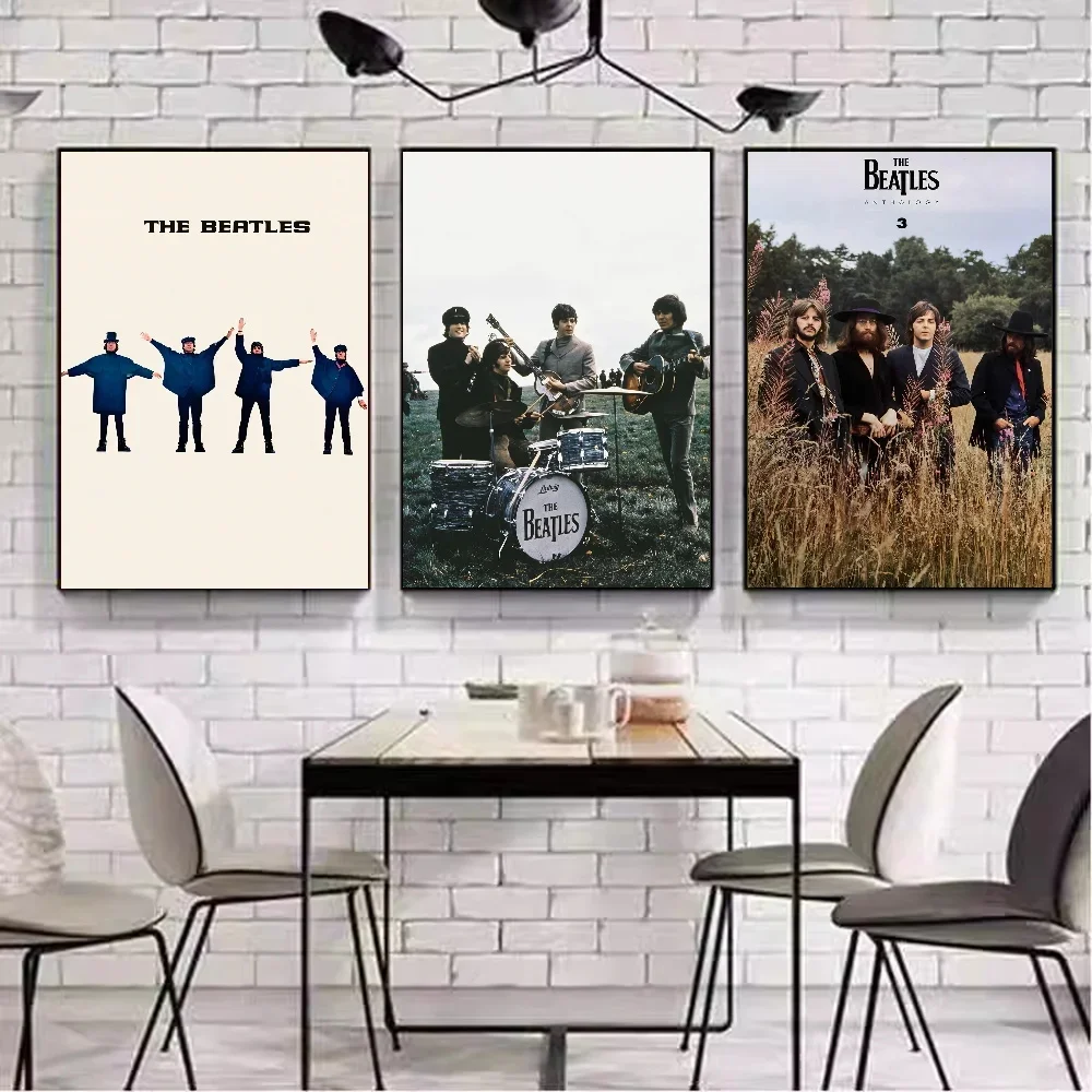 Vintage Famous Rock Band T-he-b-beatles Canvas Poster Fancy Wall Art for Living Room Bar Decoration Wall Decor Gift Poster