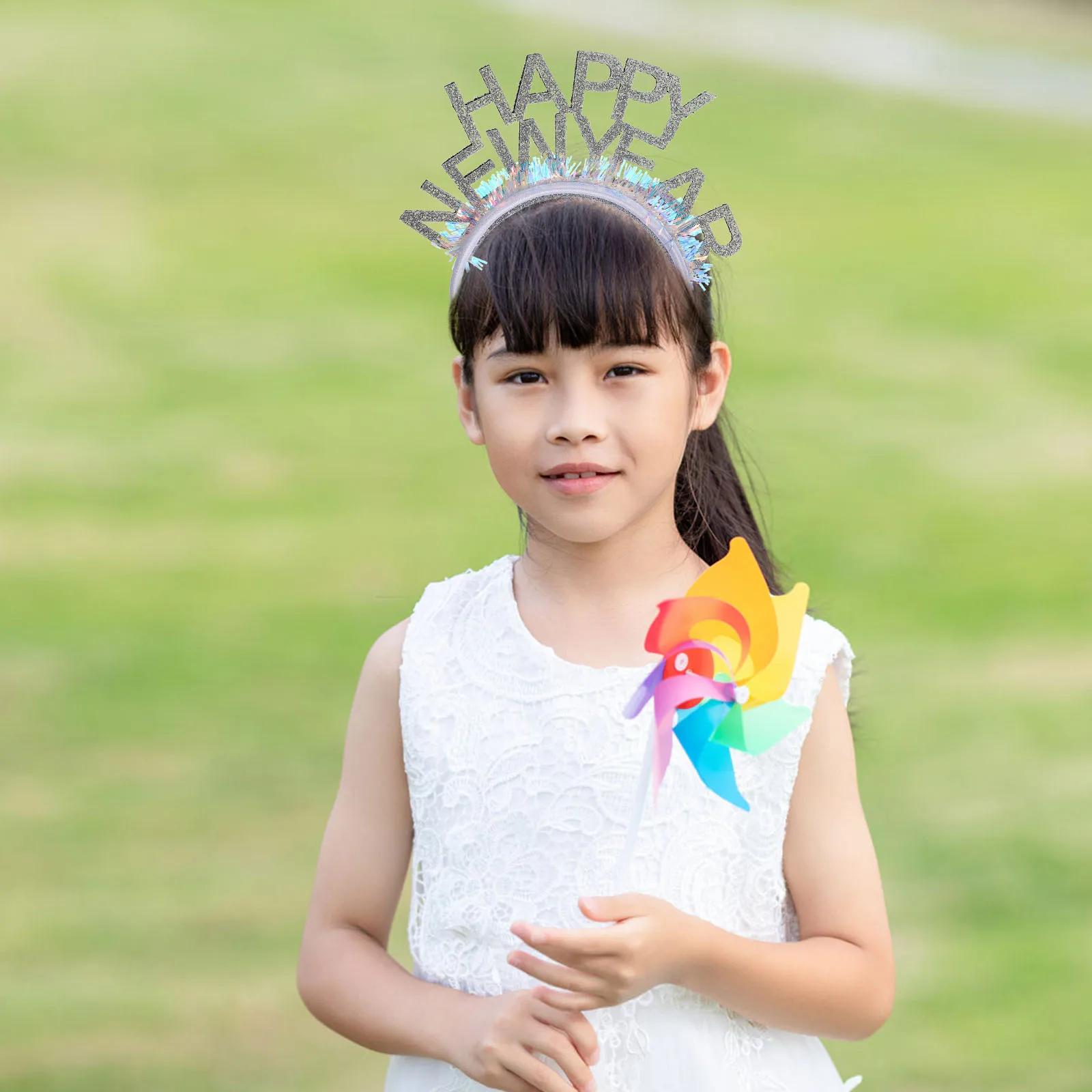 

4 Pcs Glitter Happy New Year Headb Women Girls Hair Accessories Party Supplies Lightweight Comfortable Unique Design Festive