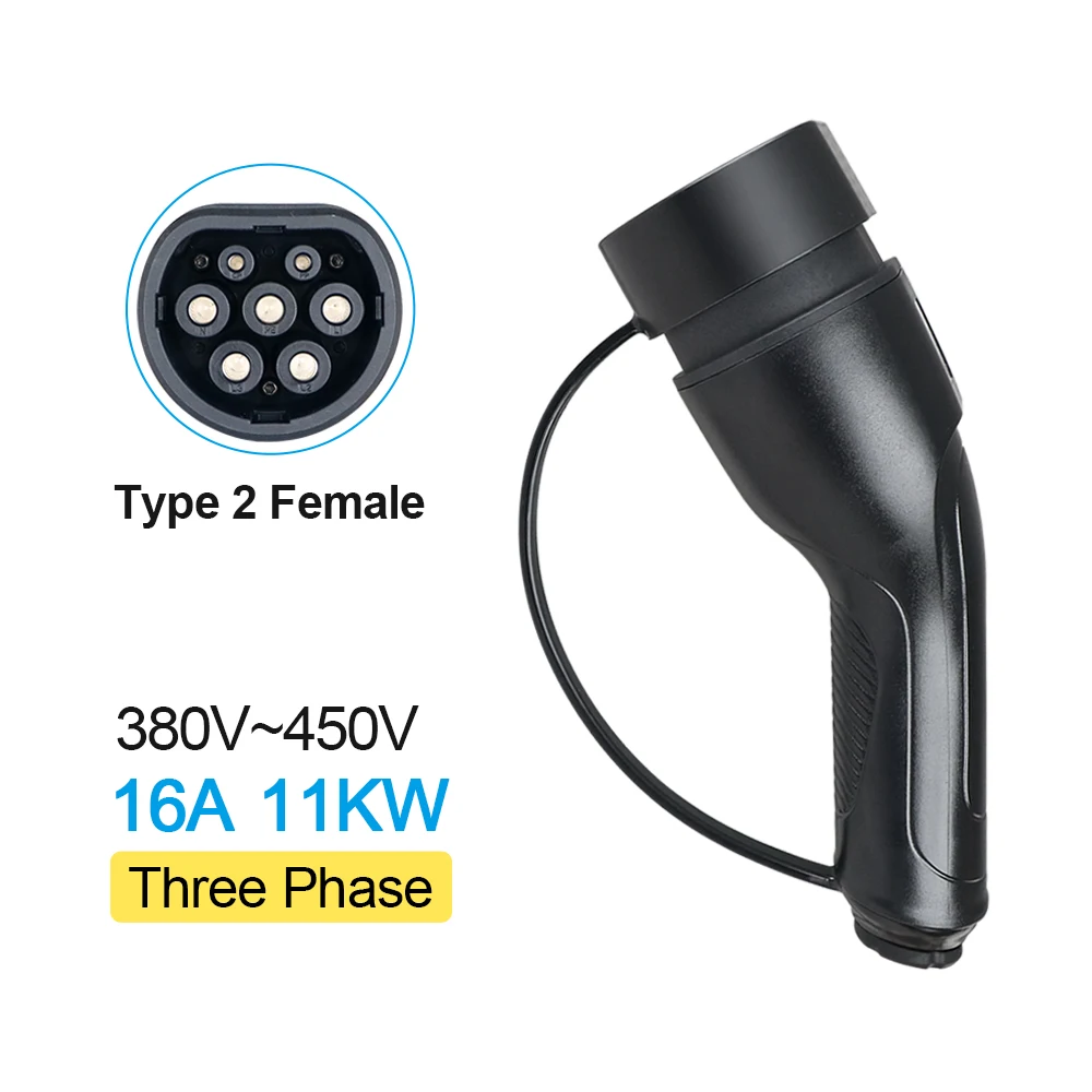16/32A 3.6/7.2/11/22KW Type 2 EV Charger Plug Adapter IEC 62169 Mannelijke/Vrouwelijke Voor Laadstation En Elektrische Voertuig Connector