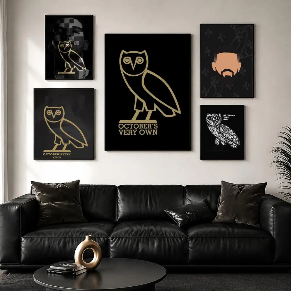 Fashion Drake O-Ovo Owl Poster Perfect Sticker Self Adhesive for Office Home Theater Wall Art Decor Fancy Gift