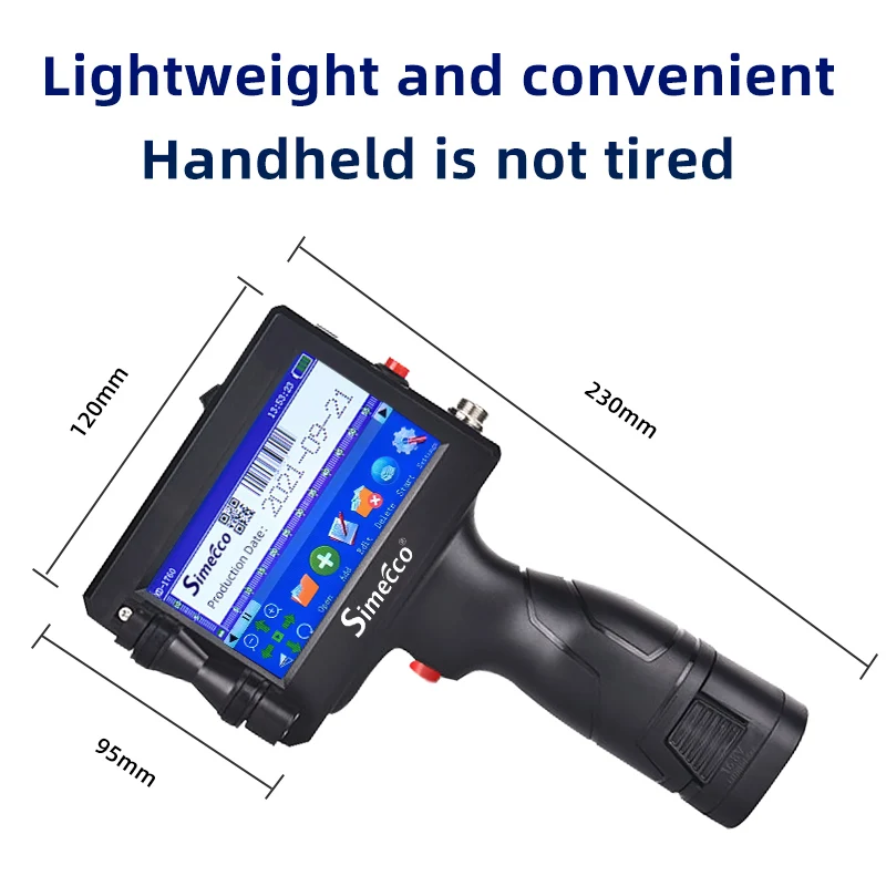 LA60 دعم الطابعات النافثة للحبر المحمولة باليد بلغات متعددة 12.7 مم تاريخ إنتاج طباعة الباركود والجلد الأنبوبي