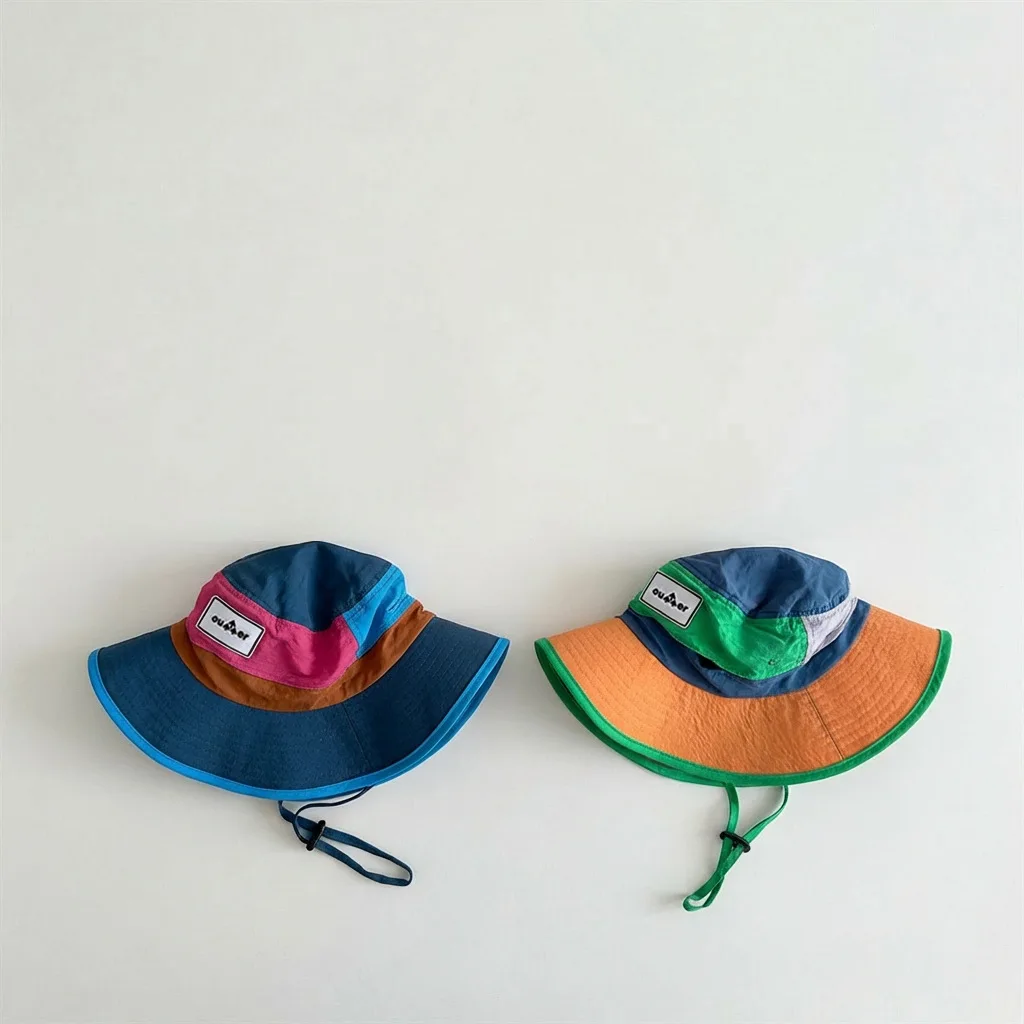 Korean Baby Children Bucket Cap Quick-dry Summer Sunscreen Hat Outdoor Waterproof Fisherman Caps 3-7 Years image 5