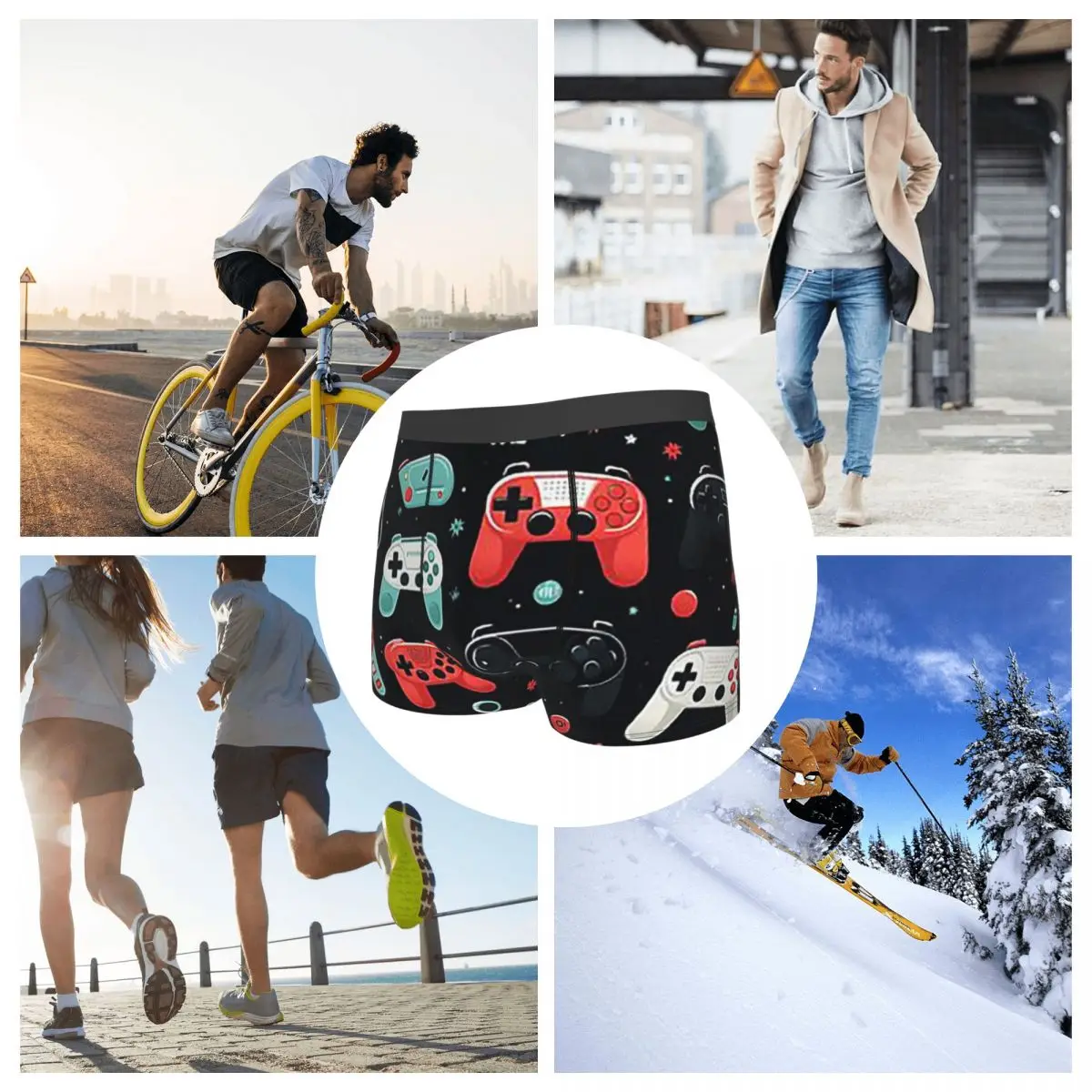 Celana Dalam Boxer Pola Gaming - Celana Dalam Pengontrol Game Pakaian Dalam Pria Nyaman untuk Hadiah Pacar Pria Homme