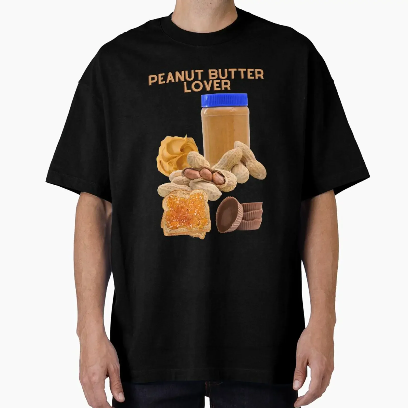National Peanut Butter Lover's Day Oversized T Shirt vintage Washed graphic Breathable Versatile homme Comfortable Stretched
