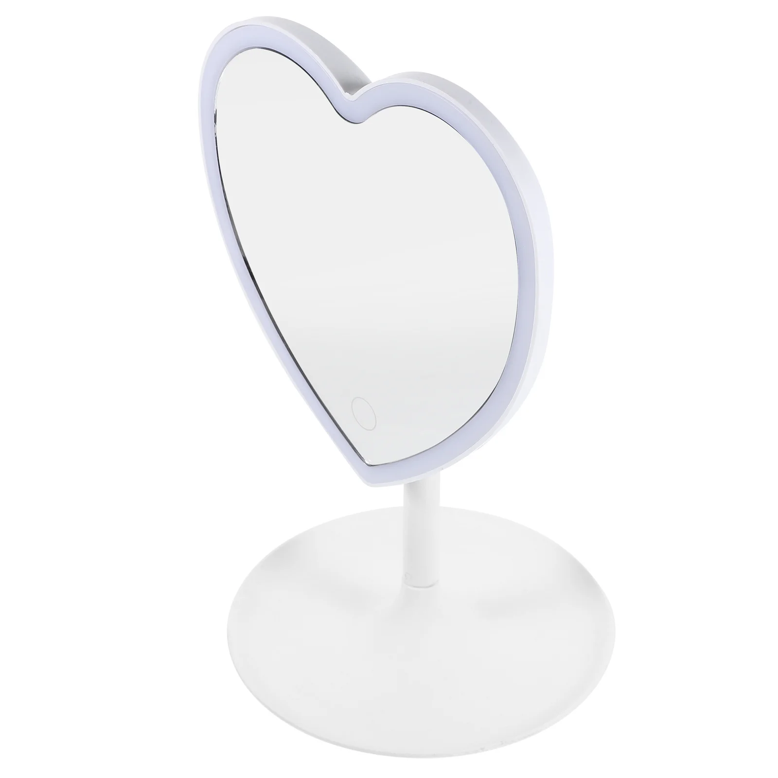 

LED Lighting Makeup -Shaped Tabletop Mirror for Makeup Shaving Bathroom Vanity Dorm Desk Decor
