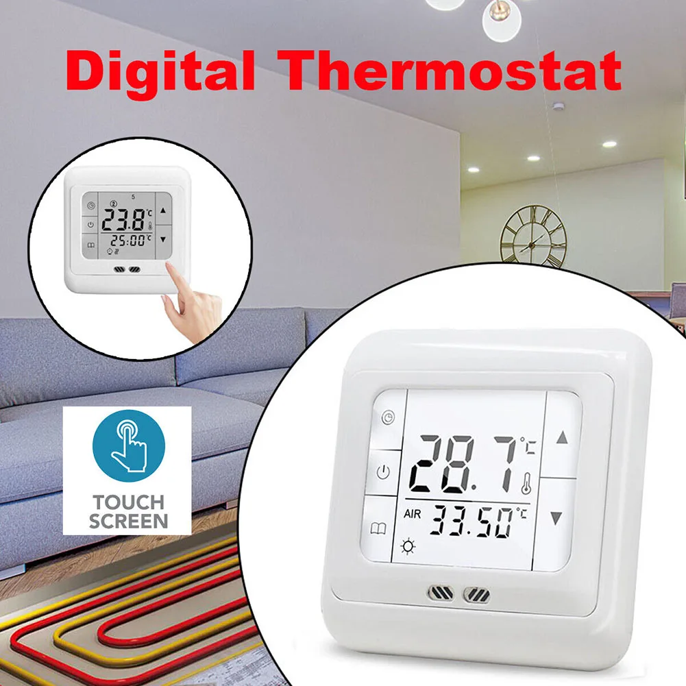 Thermostat Touchscreen Underfloor Heating Room Controller Floor Sensor Digital Home Temperature Control System Accessories