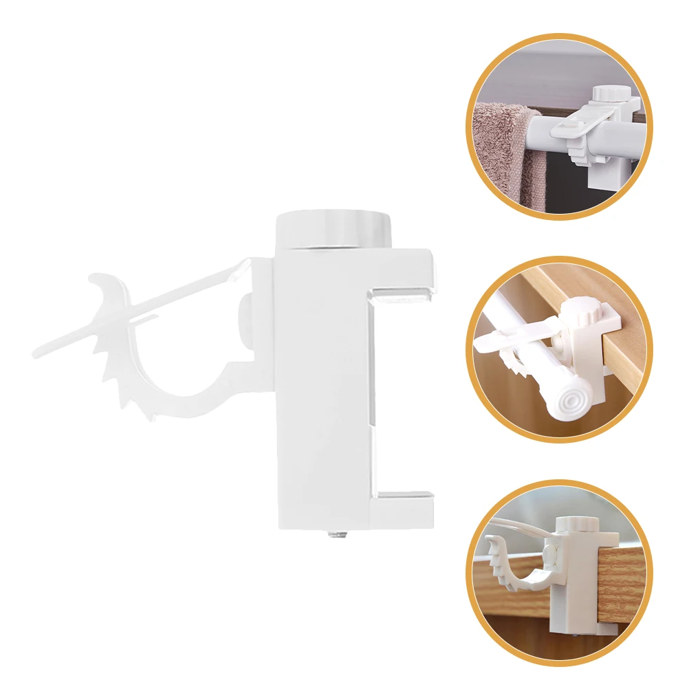 

Adjustable No Drill Curtain Rod Bracket Stainless Steel Support Holder for Closet Shower Wardrobe Heavy Duty Nonslip