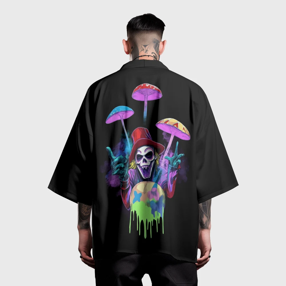 

Summer Samurai Kimono Men Cosplay Stylish Psychedelic Haori Streetwear Kimono Japanese Fashion Yukata Cardigan Vintage Robe