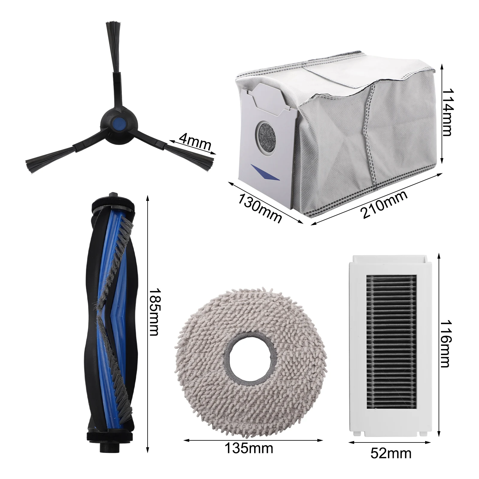 For Ecovacs For Deebot N30 For OMNI Maintenance Kit Features Main Brush Side Brushes & Comprehensive Dust Collection System
