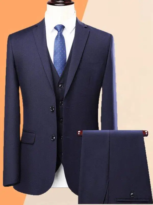 

Casual Sle Men's Wedding Suit Two-Piece Set Spring Autumn Faionable Young Men's Western Wear Ultra Slim Fit Polyester Blend