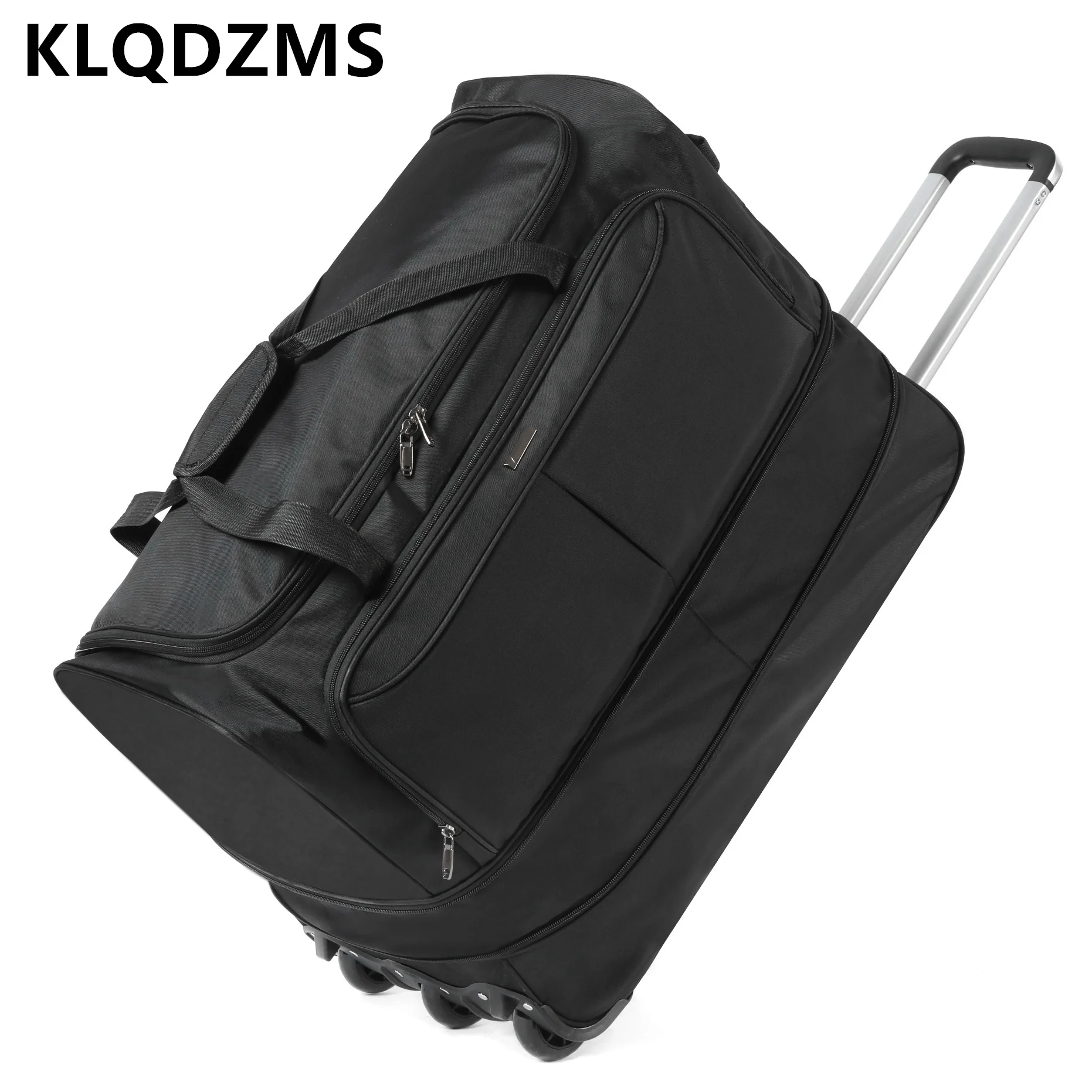 KLQDZMS 28 "32 pollici Trolley di grande capacità zaino volantino borsa da viaggio leggera pieghevole bagaglio a quadri a lunga distanza