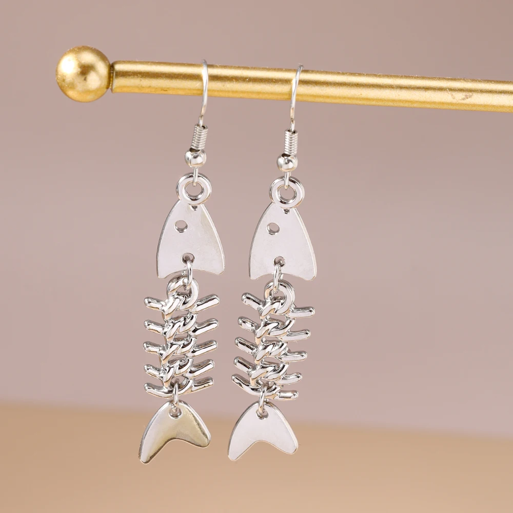 Aihua Neue Personalisierte Edelstahl Fisch Knochen Anhänger Halskette Für Frauen Männer Hip Hop Sommer Strand Urlaub Schmuck Geschenke – Detail 17