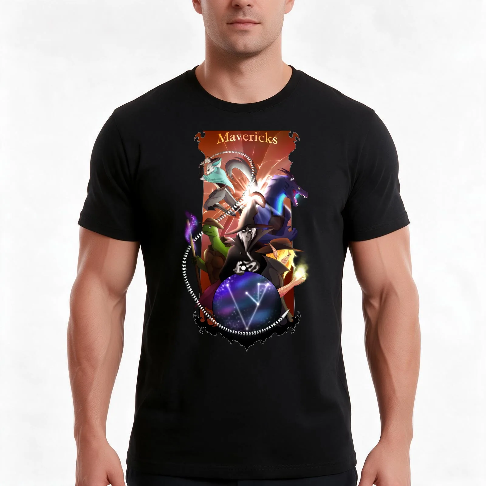 DnD Mavericks Poster T-Shirt Summer Casual Cotton Tee Oversized Streetwear Tops Vintage Graphic Print Loose Fit Short Sleeve