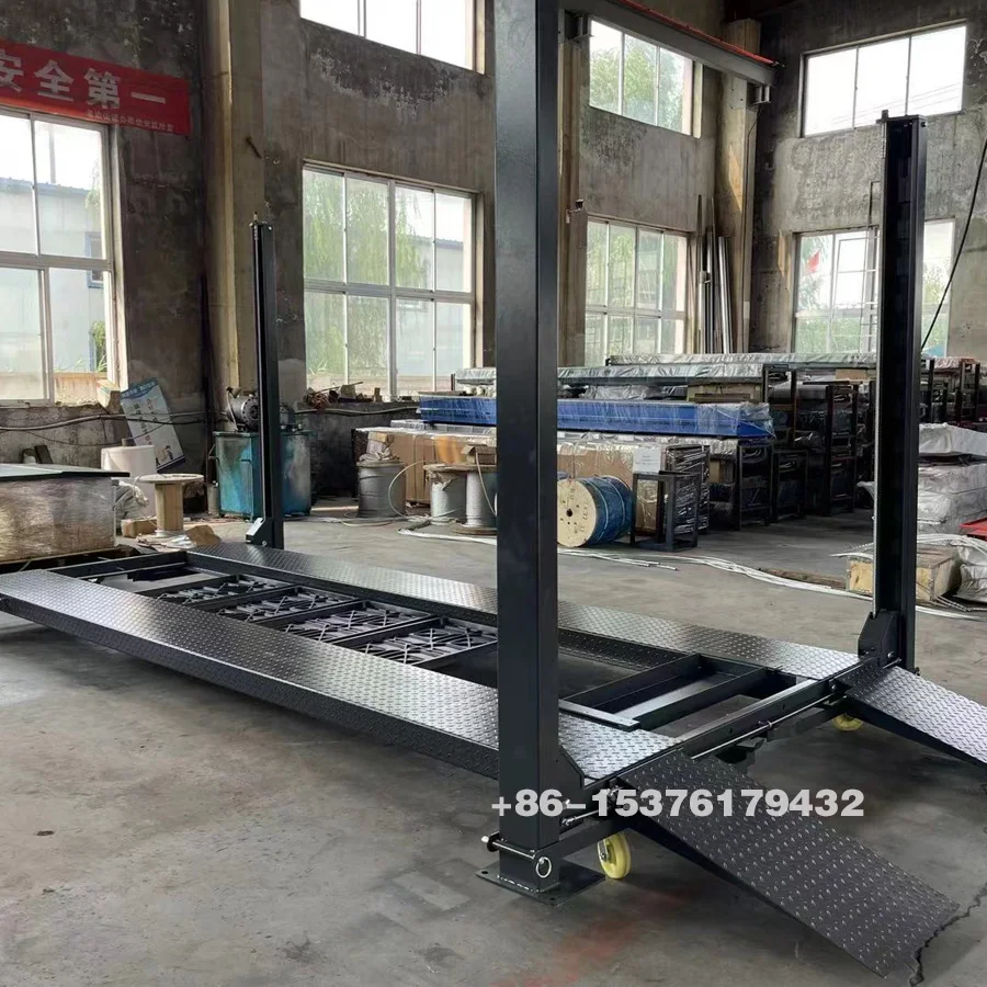 High Quality 3500kg Four Post Car Lift  Hydraulic Cylinder Drive Motorcycle Lift Platform 4 Post Tricycle Motorbike Lift