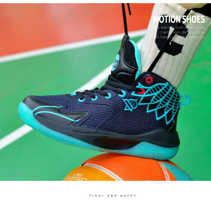 Brand Children's Basketball Sneakers 2024 Mesh Breathable Kids Sports Shoes Boy Trainer Shoes Fashion Child Basketball Shoes