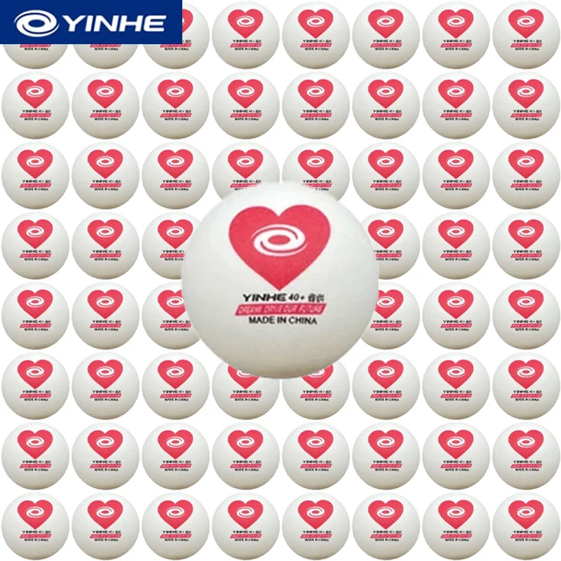 

100pcs YINHE Red Heart Table Tennis Balls Professional ABS New Material 40+ Ping Pong Ball for Provincial Teams Club Training