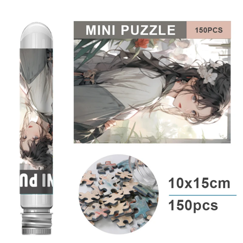 150 szt. Mini probówki bajki Puzzle Jigsaw dla dorosłych dzieci zabawki dekompresyjne gry rodzinne zabawki edukacyjne powyżej 3 lat